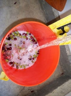 adding water