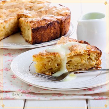 slice of apple cake on a plate