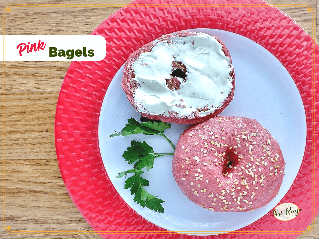 naturally pink bagels dyed with beets